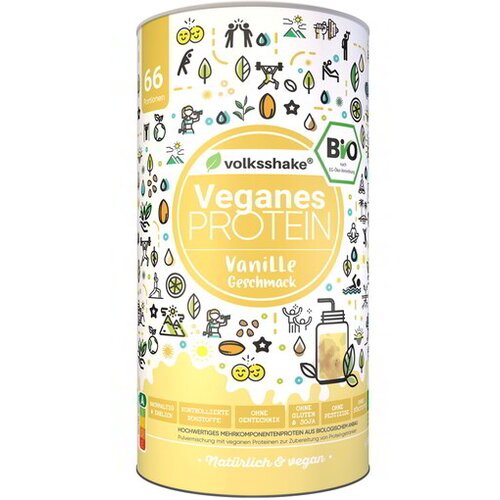 Volksshake rastlinske beljakovine (proteini), vanilija, bio, 1000 g Cene