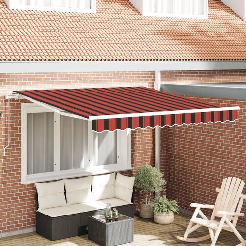 VidaXL ročna retraktibilna tenda rdeča in črna 300x250 cm Slike