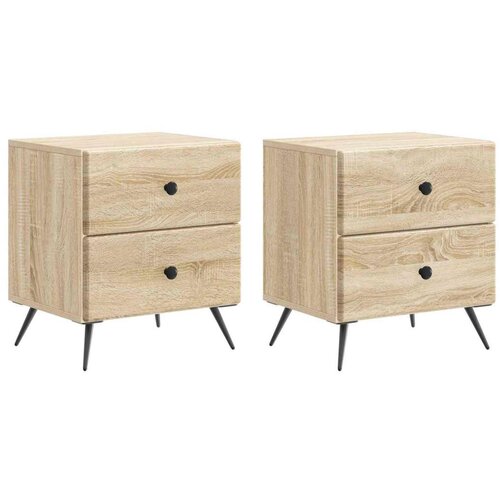 Noćni ormar s ladicama 2 pcs Hrast sonoma 43 x 34 5 x 47 5 cm Cene