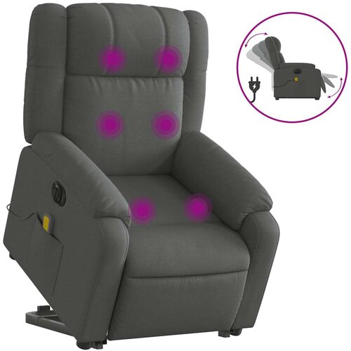 Maison Chic Električni masažni naslanjač - Relax naslanjač s funkcijo vstajanja temno siv, (22061632) Cene