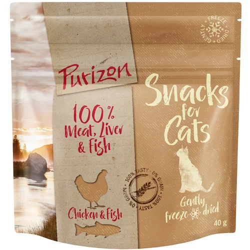 Purizon Snack za mačke - piletina i riba - bez žitarica - 3 x 40 g
