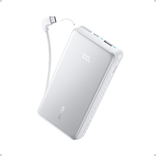 Anker Zolo Powerbank 20000 mAh, 22,5 W s ugrađenim USB-C kabelom Bijela Slike