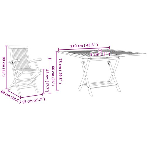 Bistro set za vrt 3 pcs Smeđa Masivno tikovno drvo Slike