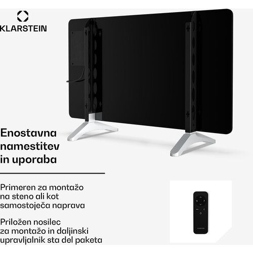 Klarstein wonderglass infracrvena ploča | 480 w | 10 m&amp;sup2; | moderan stakleni dizajn | 90 cm x 58 cm Slike