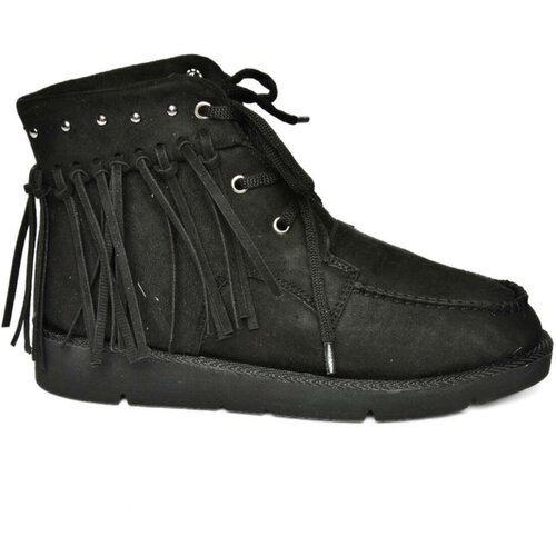 Fox Shoes Women's Black Suede Tasseled Boots Slike