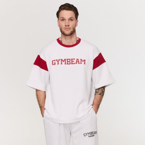 GymBeam Muška majica Premium Heavyweight Varsity White S Cene