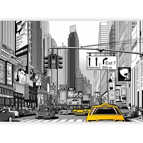  Foto tapeta - Comic book city - New York street in pop art style 350x256 Vodootporna Cene