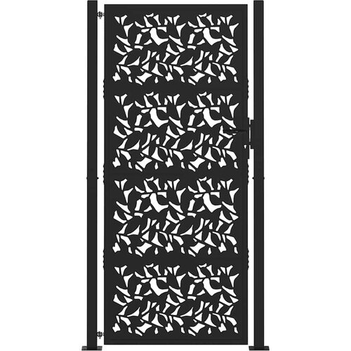  Vrtna vrata crna 105x205 cm dizajn čeličnih listova Slike