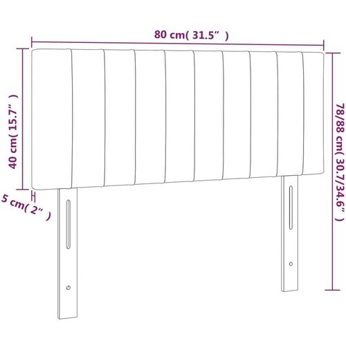  Uzglavlje plavo 80 x 5 x 78/88 cm od tkanine Slike
