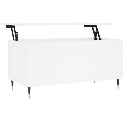 Maison Chic Klubska mizica - kavna mizica - Nizka mizica bela 90x44,5x45 cm inženirski les, (21753856) Slike
