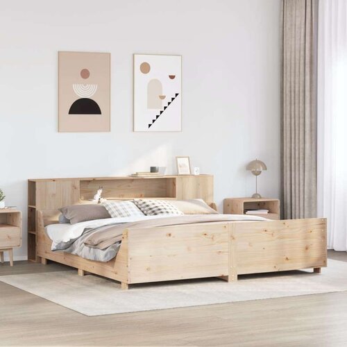  Posteljni okvir brez vzmetnice 200x200 cm trdna borovina Cene