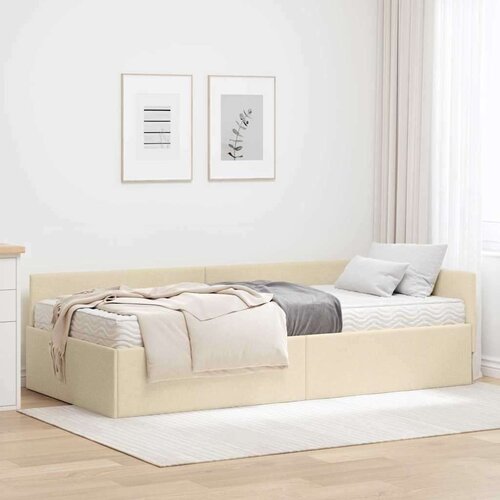 Kotni okvir postelje z matrico Drugo 2 pcs krema blago, (5000121162) Cene