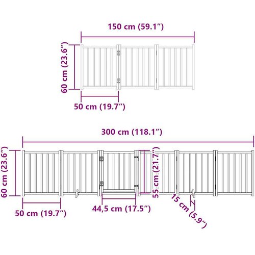 VidaXL Ograda za pse z vrati zložljiva 12 panelov bela 600 cm les Slike