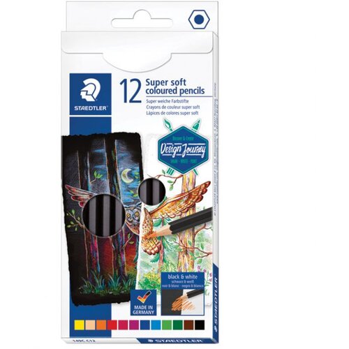  BOJE DRVENE 12BOJA SUPER SOFT BLACK DESIGN JOURNEY STAEDTLER 149C C12 BLISTER Cene