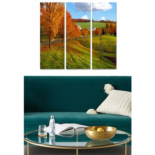 Wallity MDF110406425 Multicolor Decorative MDF Painting (3 Pieces) Cene