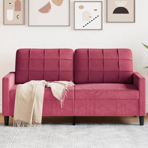 vidaXL dvosed vinsko rdeč 140 cm žamet Cene