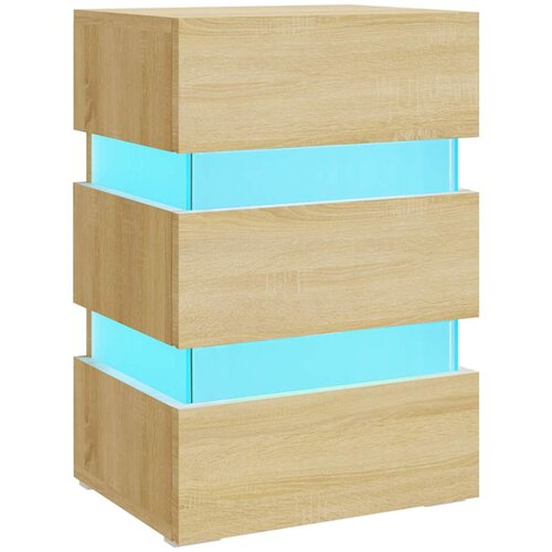 Maison Chic LED Nočna omarica - Nočna miza sonoma hrast 45x35x67 cm inženirski les, (21687328) Cene