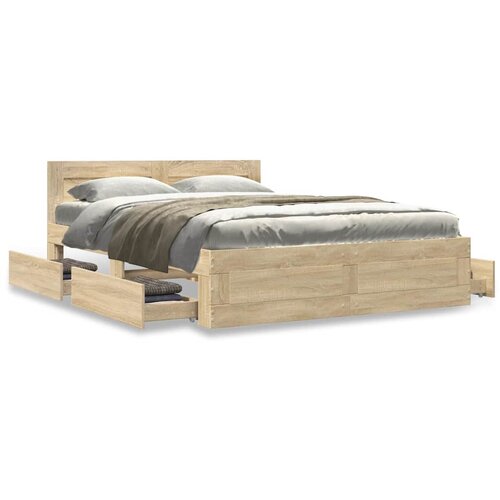  Krevetna konstrukcija s uzglavljem 2 pcs Sonoma 137 x 188 cm Slike