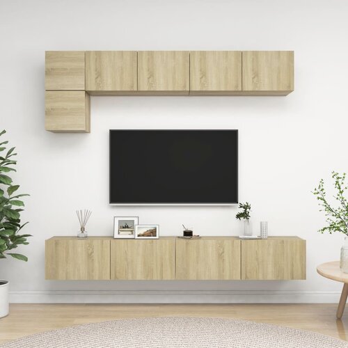 VidaXL 5-dijelni set TV ormarića boja hrasta sonome od iverice Slike