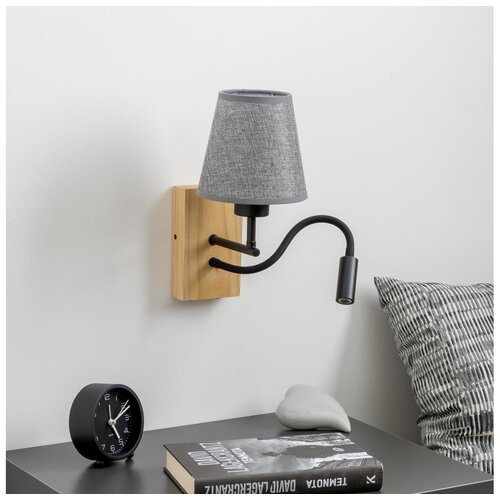  Brilagi - LED zidna lampa NUBILA WOOD 1xE27/25W/230V + LED/3W hrast/siva Cene