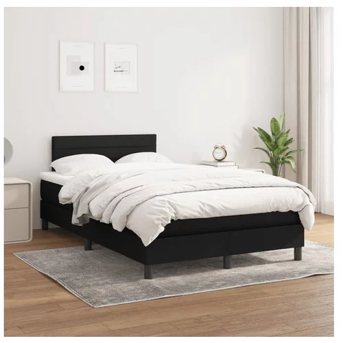 vidaXL Box spring postelja z vzmetnico crn 120x200 cm blago