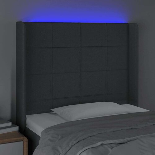  Uzglavlje tamnosivo 83 x 16 x 118/128 cm od tkanine Slike