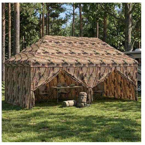 VidaXL Pop-up Paviljon s 4 Zidova 3 x 6 m &amp;Scaron;umski kamuflažni - 3 x 6 m Slike