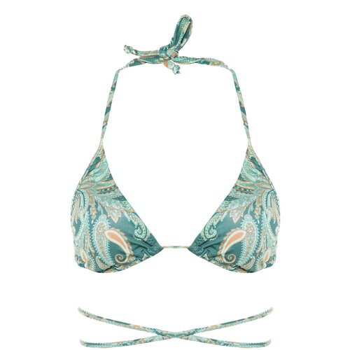 Trendyol Green Paisley Patterned Bikini Top Slike