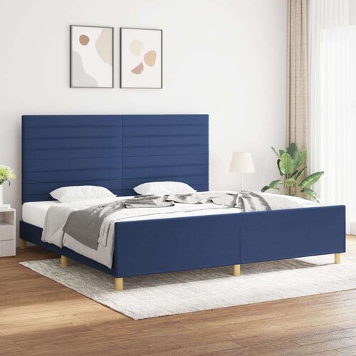  Posteljni okvir z vzglavjem moder 200x200 cm blago, (20903908) Cene