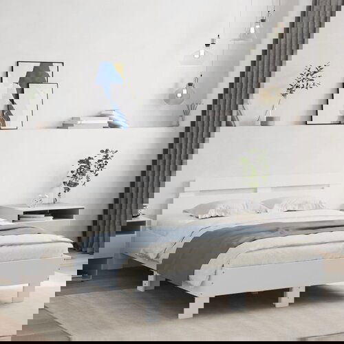 Furnova Posteljni okvir z vzglavjem in LED bel 135x190 cm, (21938433) Slike