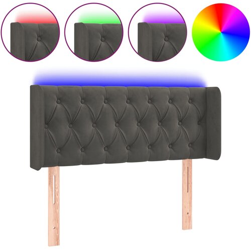 Maison Chic LED Posteljno vzglavje - Vzglavna omarica - Nočna omarica temno sivo 93x16x78/88 cm žamet, (21708783) Slike