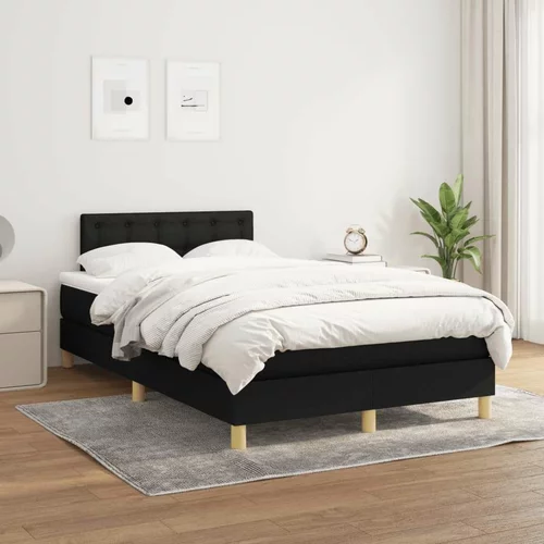  Box spring postelja z vzmetnico črn 120x200 cm blago, (20726039)