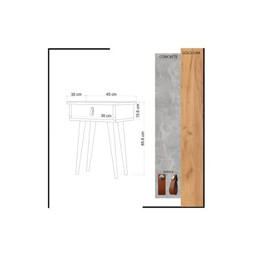Hanah home Polica 40x65,6x35cm Hrast-Bijela Slike