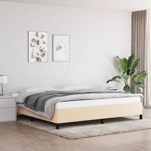  Okvir za krevet bez madraca krem 200x200 cm od tkanine Cene