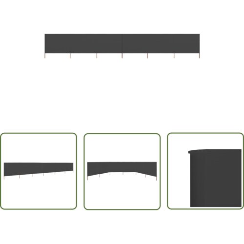  The Living Store 6-panelni vetrobran tkanina 800x160 cm antraciten - Vetrobran, (21742820) Slike