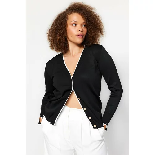 Trendyol Curve Plus Size Cardigan - Black - Regular fit