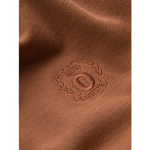 Ombre Men's BASIC single color pique knit polo shirt - brown Cene