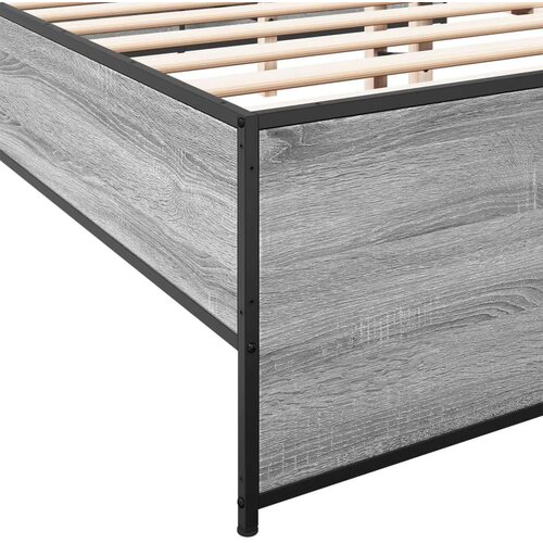 VidaXL Okvir za krevet boja hrasta 150x200cm konstruirano drvo i metal Slike