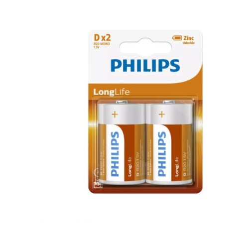 Philips baterije R20L2B/10 d - longlife blister 2 kos (LR20) Cene