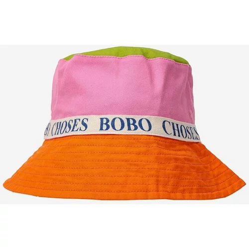 Bobo Choses Obojestranska bombažna otroška kapa roza barva