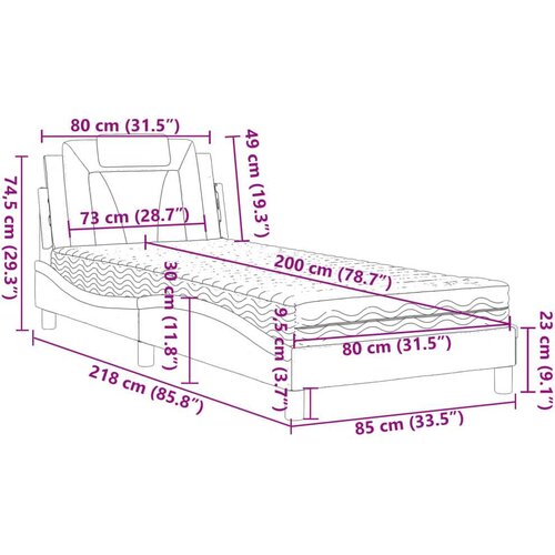  Krevet s madracem smeđi 80 x 200 cm od umjetne kože Slike