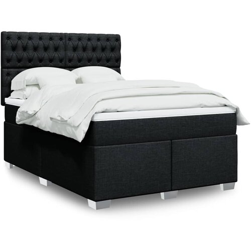 vidaXL Krevet s oprugama i madracem crni 160x200 cm od tkanine Cijene