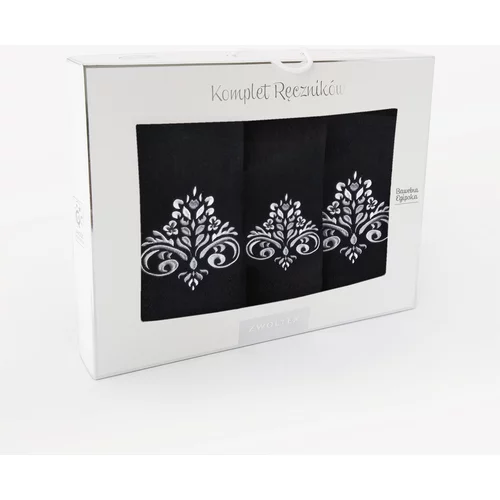Zwoltex Unisex's Towel Set Sułtan Black/Pattern