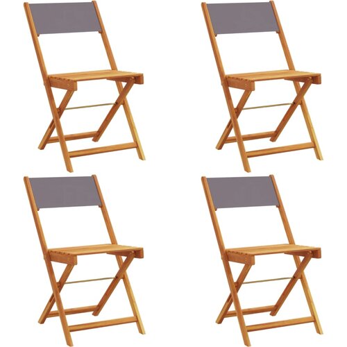  Sklopive vrtne stolice 4kom antracit od tkanine i masivnog drva Slike