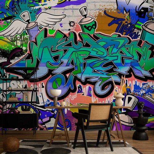  Foto tapeta - Graffiti: blue theme 300x210 Premium Slike