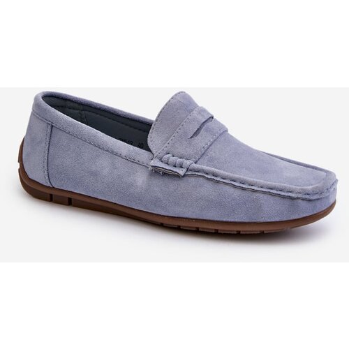  Men's Suede Moccasins Dark Blue Wesley Cene