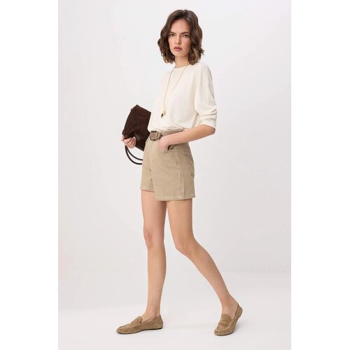TRENDYOLMILLA ženski &scaron;orts Twoss26Sr00068, bež Cene
