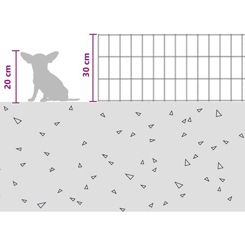  Ograda za vrt s kolčićima 12 pcs 75 x 30 cm Mesh Srebrna Slike