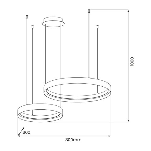  LED luster na sajli ORBITA LED/72W/230V bela/crna Slike