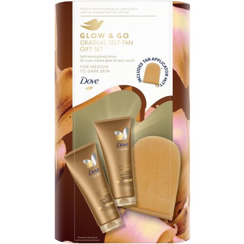 Dove Glow & Go Gradual Self-Tan Gift Set komplet za popolno zagorelost Cene